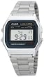 Casio Men's Core A158WA-1 Silver Stainless-Steel Quartz Watch with Digital Dial