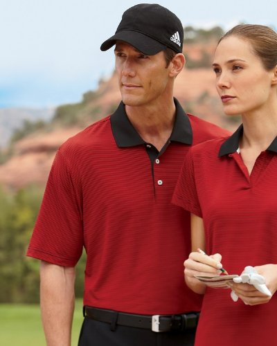 adidas Golf Men's ClimaLite Classic Stripe Short-Sleeve Polo Shirt