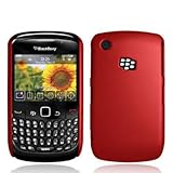 Red Rubberized Snap-On Hard Back Cover Case Cover for Blackberry Curve 8520 ....