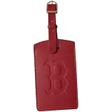MLB Boston Red Sox Red Leather Embossed Logo Bag Tag
