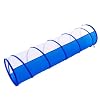 Spieltunnel f�r Welpen blau wei� 180 x 48 cm + Tasche