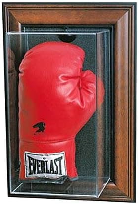 Wall Mountable Boxing Glove Display Case (Mahogany Finish)