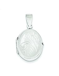 Sterling Silver Oval Locket Pendant Jewelry 28mm