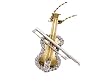 1/4 Ctw Diamond Violin Pendant Two Tone Gold