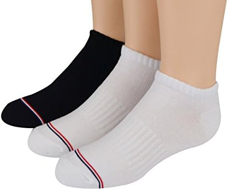 Tommy Hilfiger Kid's Socks Flat Knit Liner White/Black 3pairs