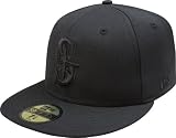 MLB Seattle Mariners Black on Black 59FIFTY Fitted Cap (6 7/8)