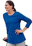 Plus Size Top, Perfect T-Shirt With Crew Neck (Cobalt Blue,L)