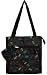 Black Microfiber Zip Close Music Note Tote Bag with colorful notes, clefs, symbols