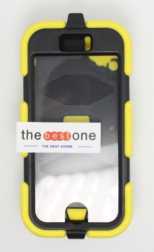 TheBestOne Iphone 5s 5g Case 3d Dual Protect Cover(newest Non Toxic Silicone Pc-multiple Color Options)extreme-duty Military Skin with Belt Clip Rainproof Shockproof Dustproof Case for Iphone 5s 5g+ (Free Capacitive Pen & Mini Bracket & Radiation Stickers)-yellow