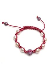 Fashion Sterling Silver Natural Ruby Gemstone Macrame Beads Bracelet