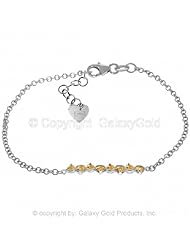 14k White Gold Prong Set Citrine Bracelet