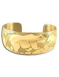 14K Yellow Gold Western Range Happy Bear Bracelet. Made in USA.