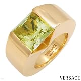 Gianni Versace! V_Colors Collection! Made in Italy Fashionable Ring 7.00ctw Quartz Made of 18K Yellow Gold
