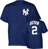 Derek Jeter Youth T-Shirt - New York Yankees #2 Derek Jeter Name and Number S/S Navy Tee