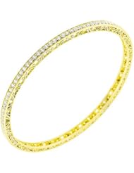 3.00 ct. tw Round Diamond Bangle Bracelet in Antique Style Setting - G-H SI1 - 18 Kt. Yellow Gold