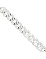 Sterling Silver 9.75mm Close Link Flat Curb Chain