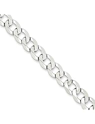 Sterling Silver 9.75mm Close Link Flat Curb Chain