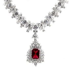Night at the Oscars CZ Ruby Necklace by 