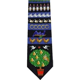 12 Days of Christmas Blue New Novelty Tie