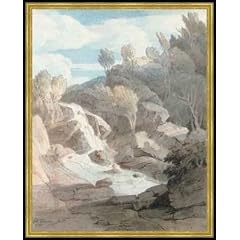 Bild mit Rahmen: Francis Towne, "The Waterfall at Cudleigh Rocks, South Devon", 56 x 71 - Holz Corum S: Gold