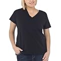 Merona&reg; Plus Short Sleeve Double Layer Vee Tee - Ebony