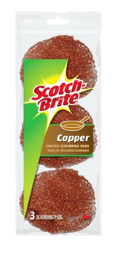 Scotch-brite Copper Coated Scouring Pad, 213C, 3-Count (Pack of 8)