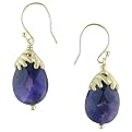 14K Gold-Over-Silver Drop Earrings - Amethyst