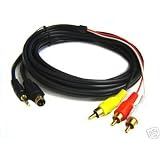 Cables4PC 6FT S-Video/SVHS+3.5mm Stereo Audio Video AV PC TO TV 3 RCA Cable