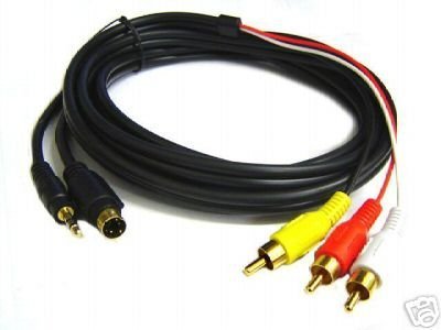 Cables4PC 6FT S-Video/SVHS+3.5mm Stereo Audio Video AV PC TO TV 3 RCA Cable