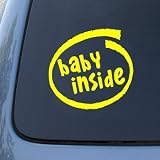 BABY INSIDE - On Board - Vinyl Car Decal Sticker #1781 | Vinyl Color: Yellow