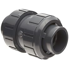 Asahi America True Union PVC Check Valve, FKM Seat, Socket Weld & NPT Female Convertible