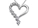 0.25 cts Journey Diamond Heart Pendant - 14kt White Gold FREE GIFT BAG!