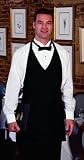 F23 V-Neck Tuxedo Apron (Charcoal Pinstripe) (32'' L X 28'' W) (6/Order)