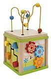 Eichhorn 100005060 - kleines Spiele Center - 15,5x15,5x29,5cm - Motorikschleife / Drehspiel / Steckspiel / Sortierspiel - inklusive 4 Steckbausteine