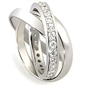 Goldmaid - Me R643S54 - Bague Femme - Argent 925/1000 - 3 Bagues En 1 - 20 Oxyde de Zirconiums Blancs - T60