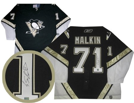 Evgeni Malkin Autographed/Hand Signed Jersey Pittsburgh Penguins 2006-2007 Pro Dark