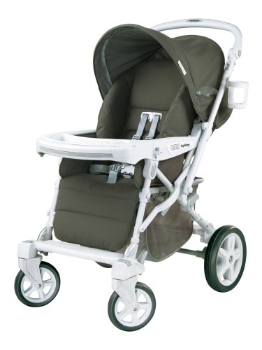 Peg Perego Uno Convertible Carriage to Stroller System in Pure Vapor