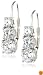Platinum Overlay Sterling Silver Round Cubic Zirconia Three-Stone Lever Back Earrings