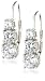 Platinum Overlay Sterling Silver Round Cubic Zirconia Three-Stone Lever Back Earrings