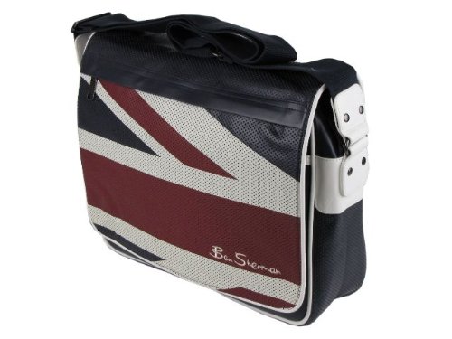Ben Sherman Shoulder/Record Bag with Union Jack in Blue
