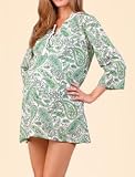 button front maternity swim cover up