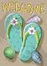 Welcome Summer Flip Flops Toland Garden Flag 12.5 Inches By 18 Inches Beach and Sea Shells