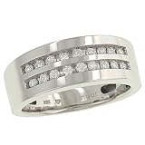 Mens 2 Row Channel Set Polished Diamond Band .50cttw