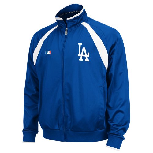 MLB Men's Los Angeles Dodgers Thermabase Long Sleeve Full Zip Fleece Track Jacket, Pro Royal/Pro Royal/Pro White, X-Large