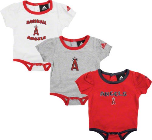 Los Angeles Angels of Anaheim Adidas Baby Girl Onesie 3-pk (0 - 3 Months)