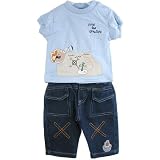 Newborn Boys 2pc Find the Treasure Pirate Denim Pants Set