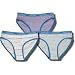 Calvin Klein Girl's Purple. Blue and White Striped Bikini Panty 3-pack