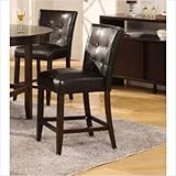 Modus Bossa Counter Height Parsons Stool in Black Leatherette (Set of 2)