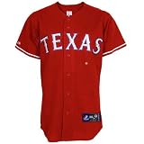 MLB Men's Texas Rangers Scarlet Alternate Short Sleeve 6 Button Synthetic Replica Baseball Jersey Spring 2012? (Scarlet, XX-Large)