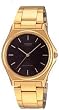 Casio Men's Core MTP1130N-1A Gold Stainless-Steel Quartz Watch with Black Dial